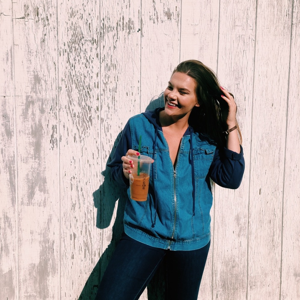 Sport Savvy Vintage Denim Jacket W/ Purple Sleeves